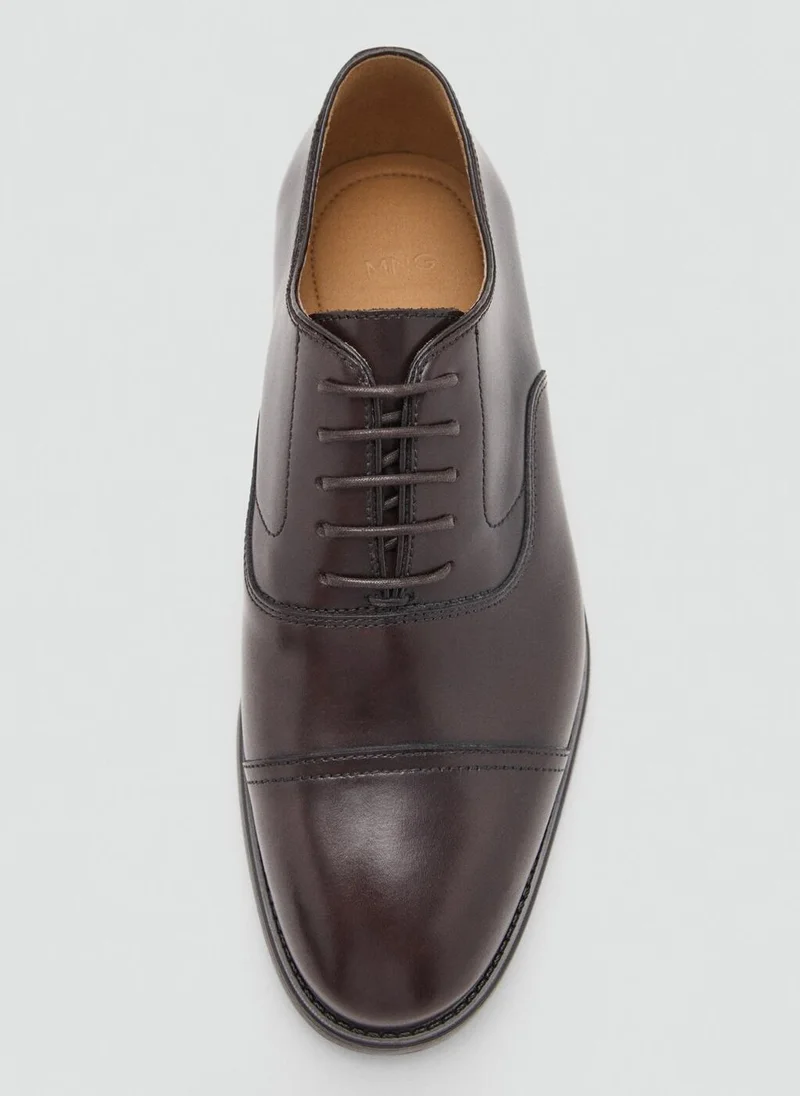 Mango Man 30-MARRON Oxford Style Leather Shoe for Men | Best Price UAE