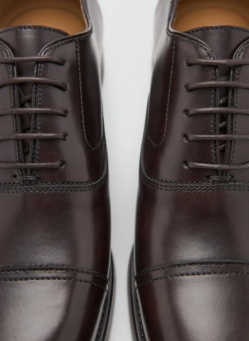 Mango Man 30-MARRON Oxford Style Leather Shoe for Men | Best Price UAE