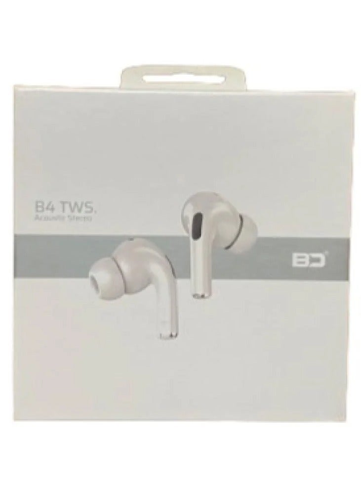 TWS B4Pro Wireless Earphone with Charging Case White - Image 2