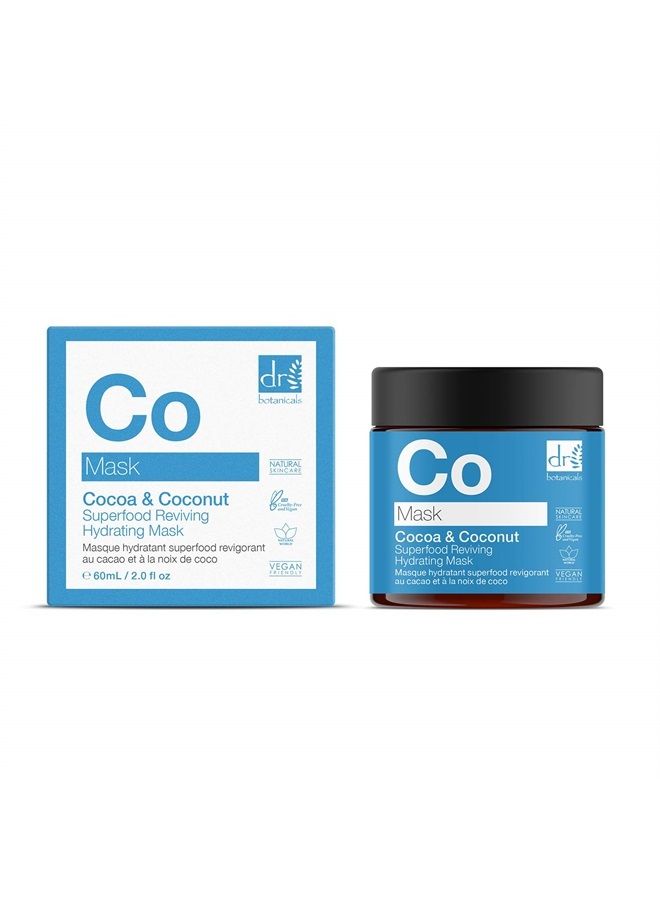 DR BOTANICALS Natural Skincare Cocoa & Coconut Superfood Reviving Hydrating Mask 60ml/2.02 Fl Oz - Image 1
