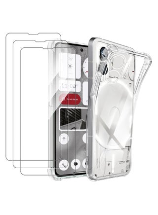 Case for Nothing Phone (2), Crystal Ultra Slim Fit TPU Anti-Scratch Clear Bumper Cover Lightweight Shock-Absorbing Corners Transparent Phone Case with 3 Tempered Glass Screen Protector - pzsku/Z590E40781A7A8C6833B8Z/45/_/1712206796/cb21a08d-27a8-4327-b4a2-27dd8e83cb1e