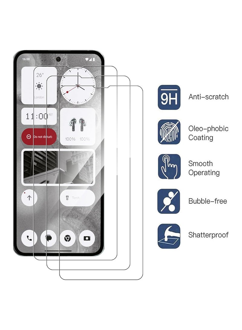 Case for Nothing Phone (2), Crystal Ultra Slim Fit TPU Anti-Scratch Clear Bumper Cover Lightweight Shock-Absorbing Corners Transparent Phone Case with 3 Tempered Glass Screen Protector