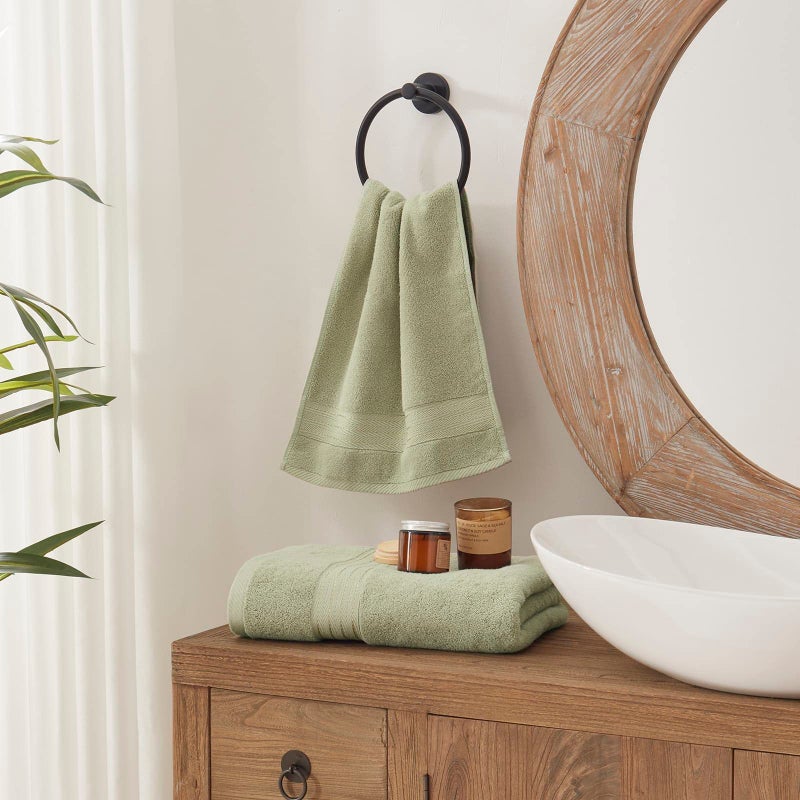 COZYART Sage Green Bath Towel Set for Bathroom Turkish Cotton Thick Soft Absorbent Durable 650 GSM Towel Sets of 6, 2 Large Bath Towels, 2 Hand Towels, 2 Washclothes - Image 5