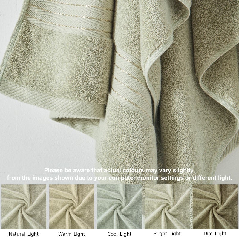 COZYART Sage Green Bath Towel Set for Bathroom Turkish Cotton Thick Soft Absorbent Durable 650 GSM Towel Sets of 6, 2 Large Bath Towels, 2 Hand Towels, 2 Washclothes - Image 2