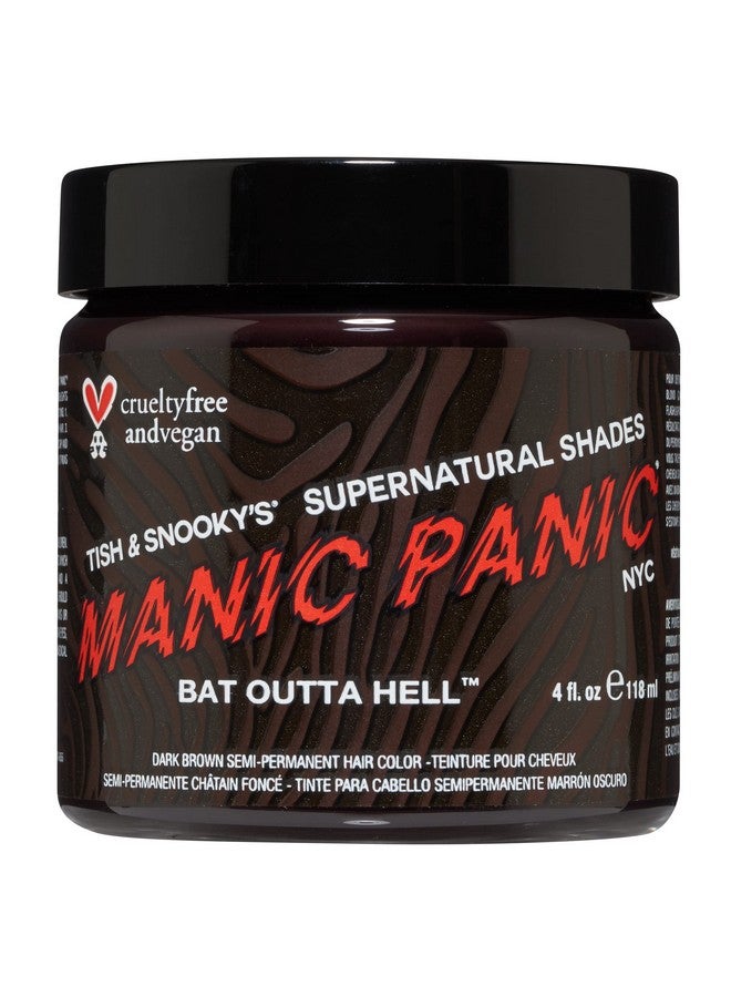 MANIC PANIC Bat Outta Hell Dark Brown Hair Dye - Supernatural - Semi Permanent Dark Espresso Brown Hair Color For Women And Men - Vegan, PPD & Ammonia Free (4oz) - Image 1