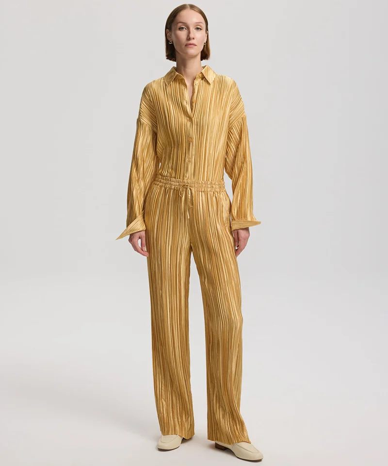 ابيكول Pleated Wide-Leg Trousers