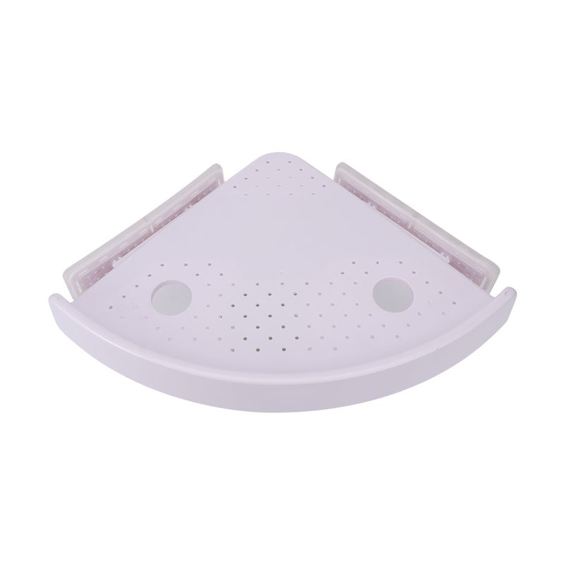 1PC Triangle Storage Rack Bathroom Corner Storage Holder Multi-purpose Hanging Storage Holder for Bathroom Toilet (White) - Image 1