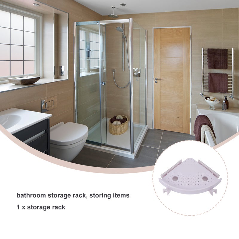 1PC Triangle Storage Rack Bathroom Corner Storage Holder Multi-purpose Hanging Storage Holder for Bathroom Toilet (White) - Image 5