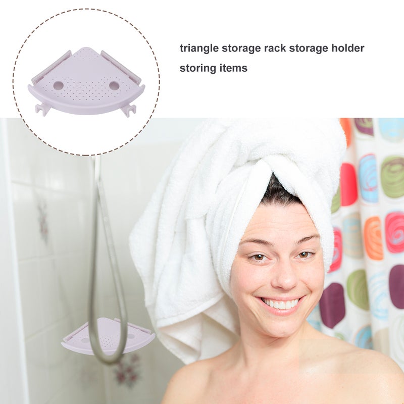 1PC Triangle Storage Rack Bathroom Corner Storage Holder Multi-purpose Hanging Storage Holder for Bathroom Toilet (White) - Image 4