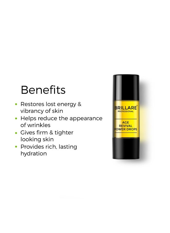 BRILLARE Professional Age Revival Power Drops, 100% Natural Face Serum With Aragn Oil, Rose and Bakuchioil (15 ML), Zero Chemicals  - Image 3