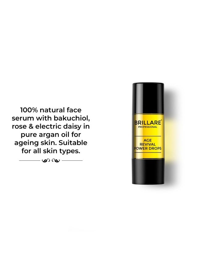 BRILLARE Professional Age Revival Power Drops, 100% Natural Face Serum With Aragn Oil, Rose and Bakuchioil (15 ML), Zero Chemicals  - Image 2