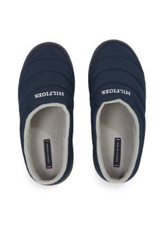 TOMMY HILFIGER Men's Quilted Logo Slippers - Polyester, Blue  - Image 3