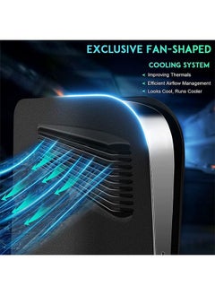 S-Color PS5 Accessories Hard Shockproof Anti-Scratch Replacement ABS Faceplate with Fan Vents for PS5 Disc Edition Black  - Image 2