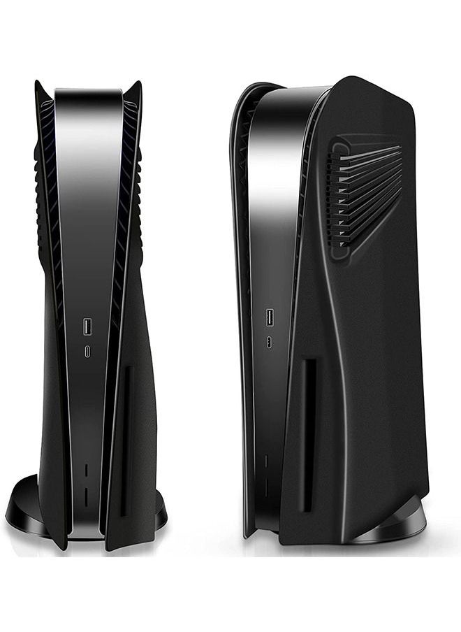 S-Color PS5 Accessories Hard Shockproof Anti-Scratch Replacement ABS Faceplate with Fan Vents for PS5 Disc Edition Black  - Image 1