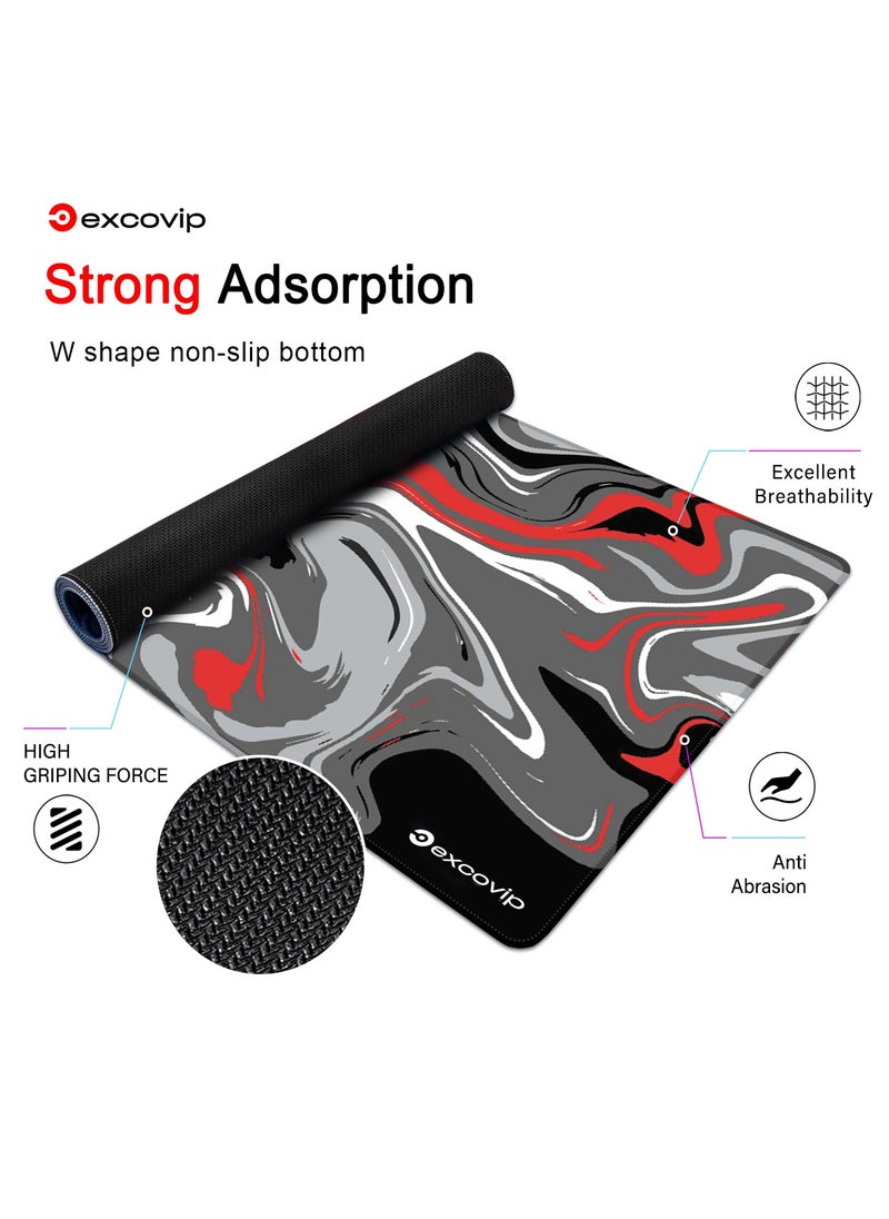 excovip - Extend Large Gaming Mouse Pad XXL,Anti-Skid Mousepad Large Keyboard Mouse Pad Desk Mat with Stitched Edges (900x400mm, Red&Black) 0149 - Image 1