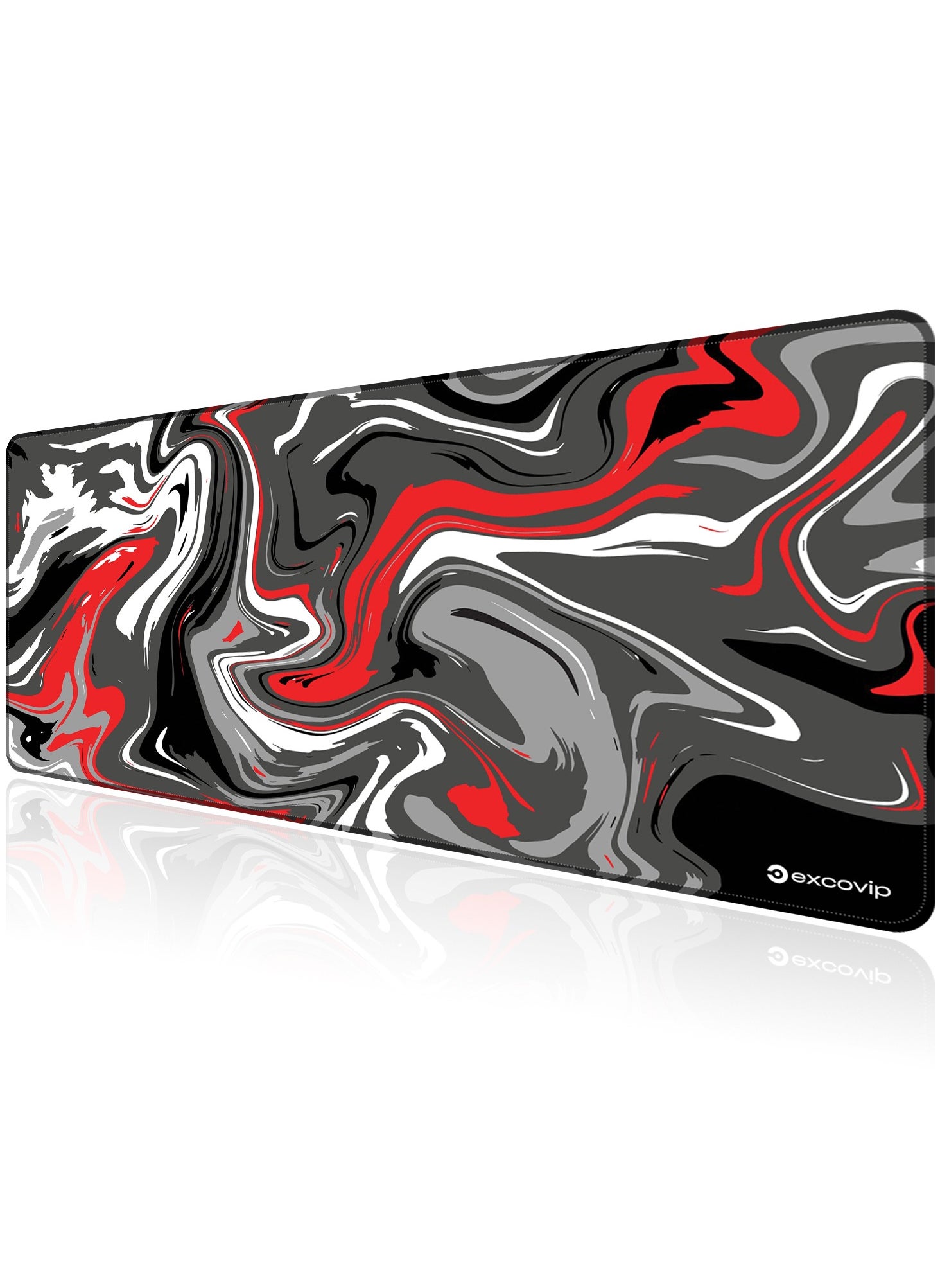 excovip Extend Large Gaming Mouse Pad XXL,Anti-Skid Mousepad Large Keyboard Mouse Pad Desk Mat with Stitched Edges (900x400mm, Red&Black) 0149 