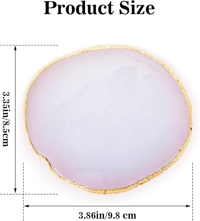 Sibba Resin Nail Art Palette Nail Mixing Palette Polish Color Mixing Plate Golden Edge Nail Holder Display Board Heart Shape Cosmetic Mixing Tools Style 2 - Image 2