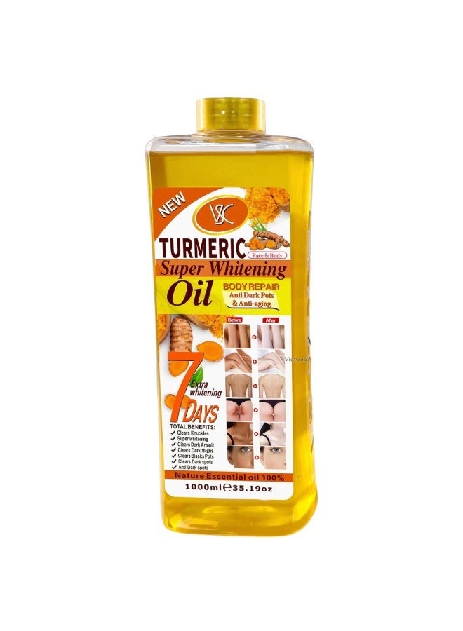 VSC 1000ML Turmeric Super Whitening Oil Body Repair Whitening and Blemishes Oil Dark Armpits Thighs Dark Knuckles Black spots Whitening Oil 100% Pure Essential Oil for Face and Body - Image 3