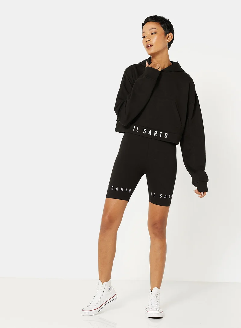 إيل سارتو Logo Cropped Hoodie