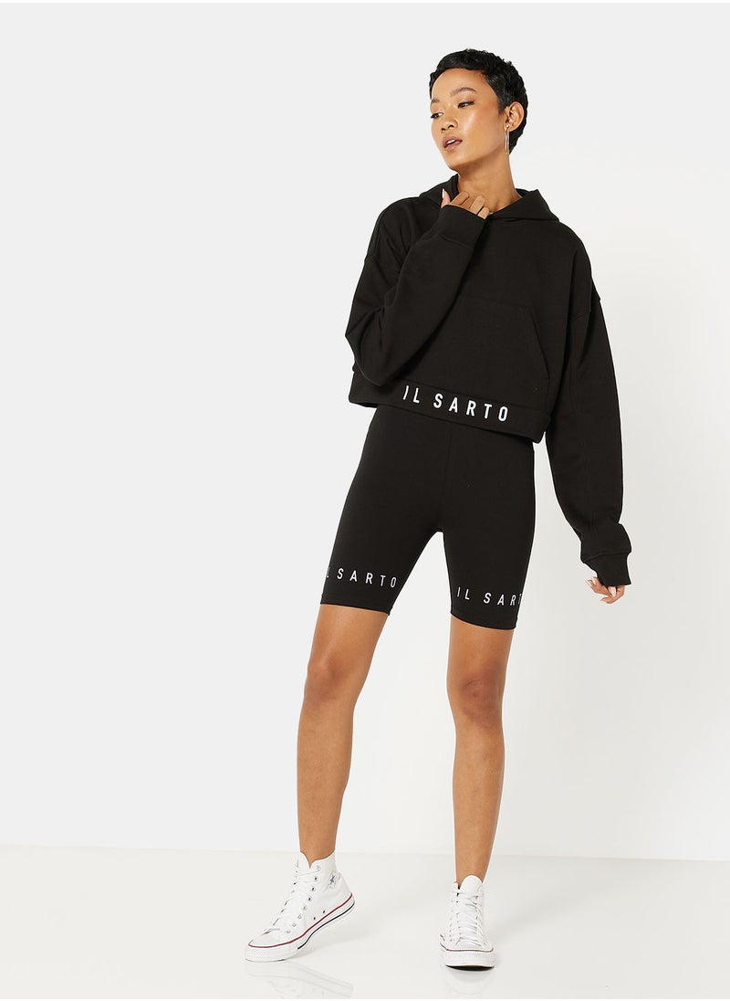 IL SARTO Logo Cropped Hoodie  - Image 4