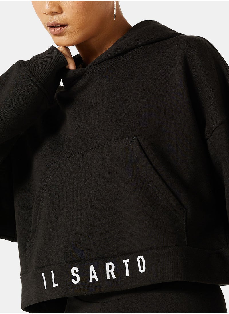 IL SARTO Logo Cropped Hoodie  - Image 3