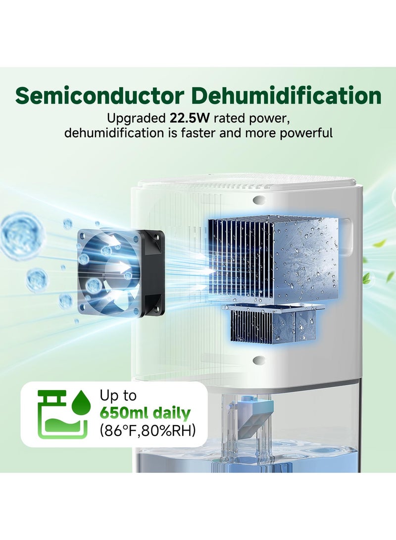 XiuWoo Dehumidifier, 60 OZ Water Tank Dehumidifiers for Bathroom Bedroom with Auto Shut Off & Defrost Timer Sleep Mode and 7 Colors LED Light, Quiet Small Dehumidifier for Home Room Closet RV - Image 3