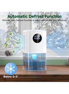 XiuWoo Dehumidifier, 60 OZ Water Tank Dehumidifiers for Bathroom Bedroom with Auto Shut Off & Defrost Timer Sleep Mode and 7 Colors LED Light, Quiet Small Dehumidifier for Home Room Closet RV  - Image 5