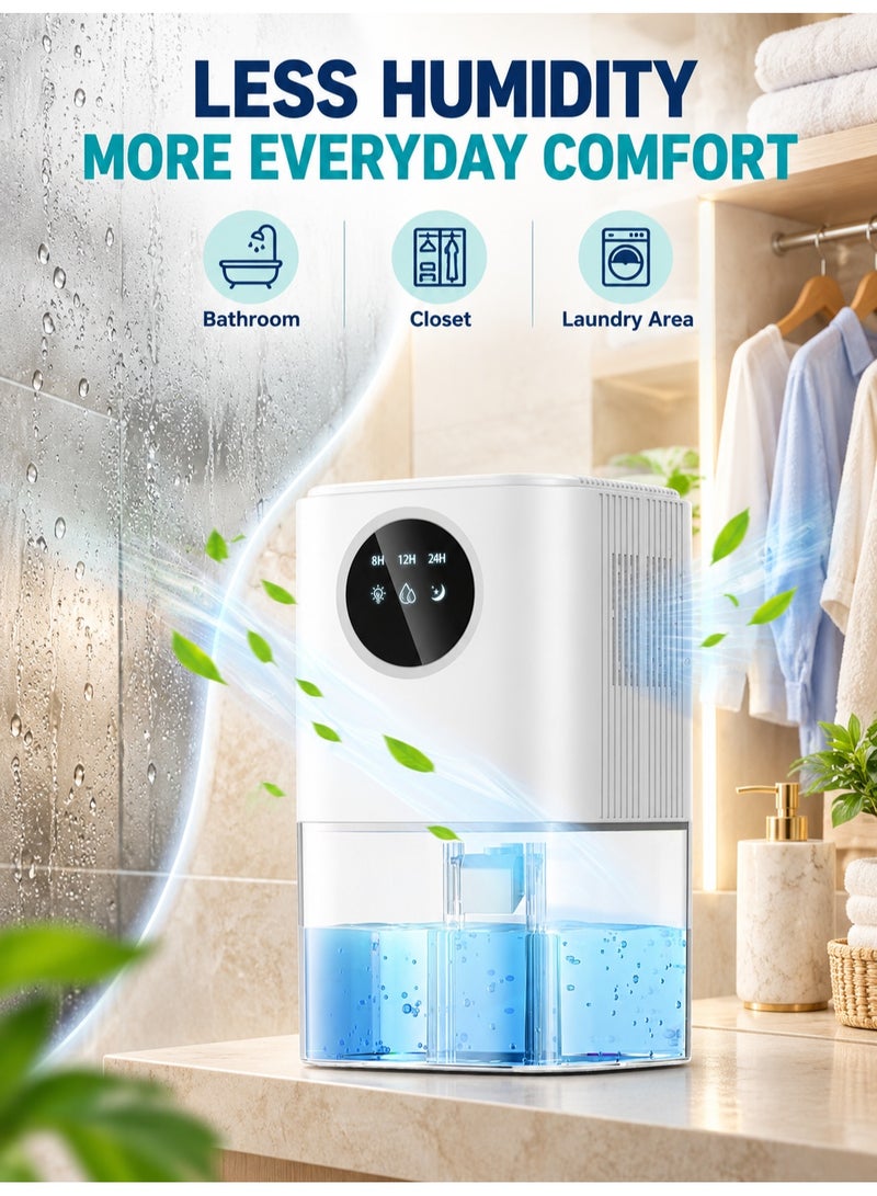XiuWoo 60 OZ Portable Dehumidifier with Auto Shut-Off, Defrost, Sleep Mode, 8/12/24H Timer and 7-Color LED for Bedroom Bathroom Closet and RV - Image 5