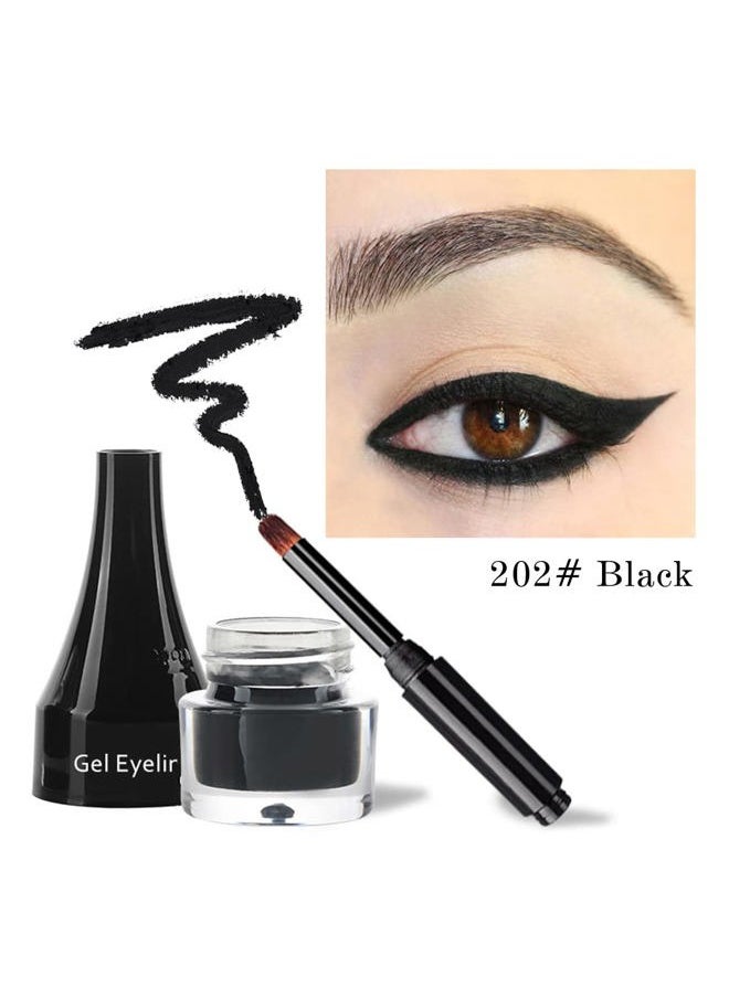 LSxia 2-in-1 Gel Eyeliner Set, Tattoo Eyeliner Waterproof Smudge Proof Gel Cream Eye liner Pot with Brush, High Pigment Eye Makeup for Women (Black)  - Image 3