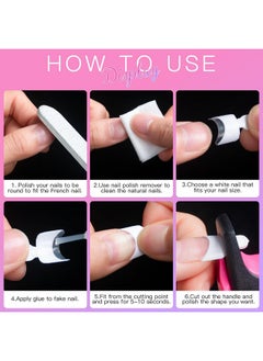AORAEM AORAEM White French Nail Tips 120 PCS Short French Style Acrylic Nail Tip 12 Sizes False Nail Clear and White Press on Nails for Women  - Image 2