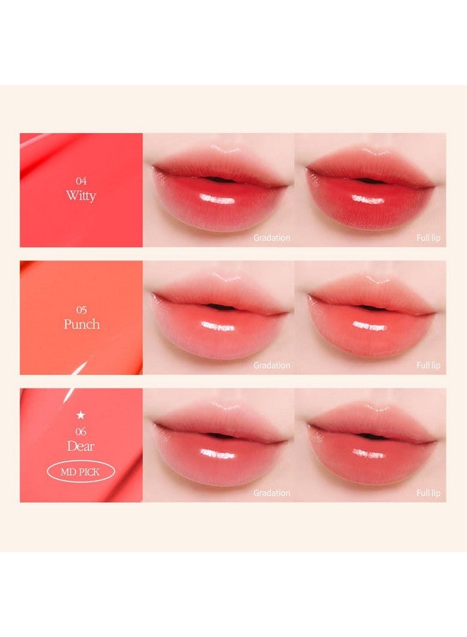 COSNORI Flow Wave Lip Tint - Vegan Glassy Lip Gloss, Lightweight & Long-lasting, Plant-derived Oil Moisturizer, K-Beauty (06 DEAR)