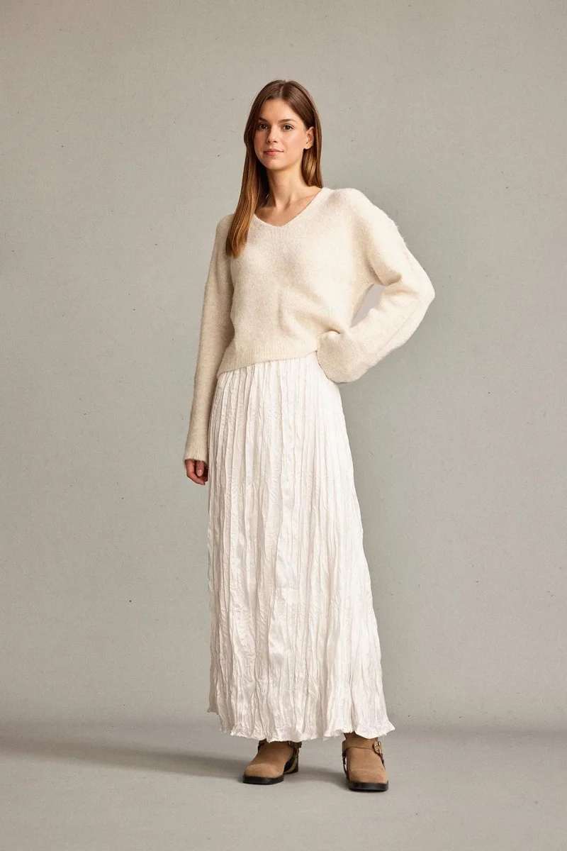ديفاكتو Relax Fit Satin Elastic Band Skirt