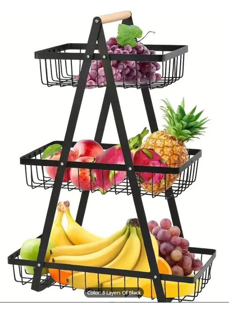 دانم عربة متنقلة قابلة للطي من 3 طبقات، منظم عربة أدوات معدنية متدحرجة، عربة تنظيم متعددة الأغراض مع عجلات للمطبخ وغرفة النوم والحمام والمكتب وغرفة الغسيل والجراج - Image 1