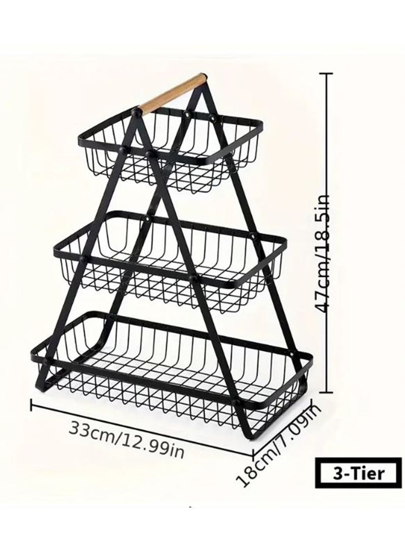 دانم عربة متنقلة قابلة للطي من 3 طبقات، منظم عربة أدوات معدنية متدحرجة، عربة تنظيم متعددة الأغراض مع عجلات للمطبخ وغرفة النوم والحمام والمكتب وغرفة الغسيل والجراج - Image 4