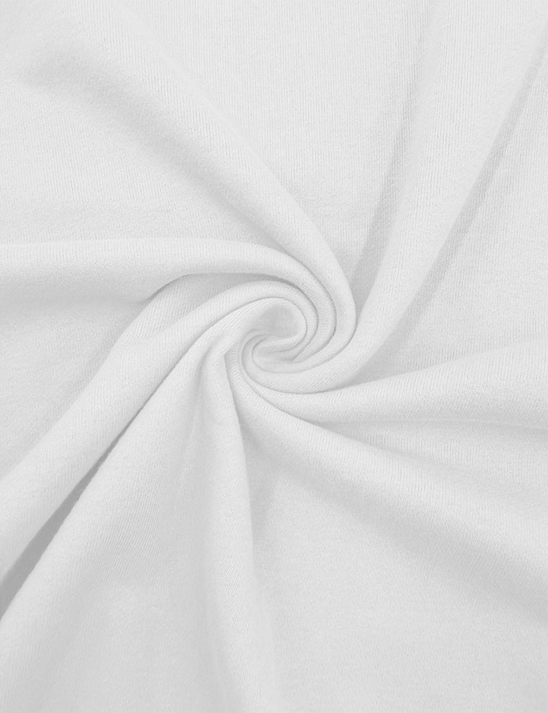 PRETTODAY Women's Casual Crew Neck Sweatshirt Long Sleeve Ruched Solid Loose Fitting Pullover Tops White - Image 5