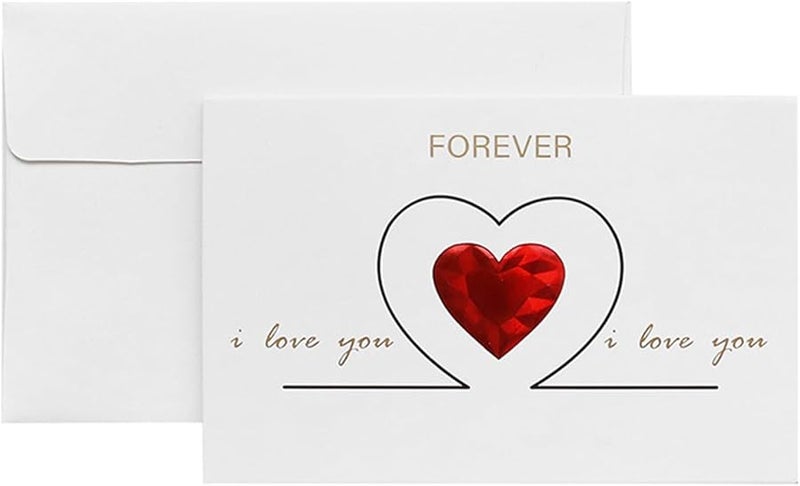 10 بطاقات شكر مع مغلفات تصميم قلب لعيد الزفاف عيد الميلاد عيد الحب - Image 4