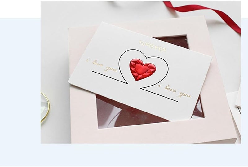 10 بطاقات شكر مع مغلفات تصميم قلب لعيد الزفاف عيد الميلاد عيد الحب - Image 5