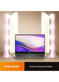 General 2-row Led Desktop Makeup Light Live Broadcast Fill Professional Live Broadcast Studio Video Background Pure Photography Light-Light Source Color:【Pink White】 Two-row Integrated 8 Lights (three-color  - Image 1