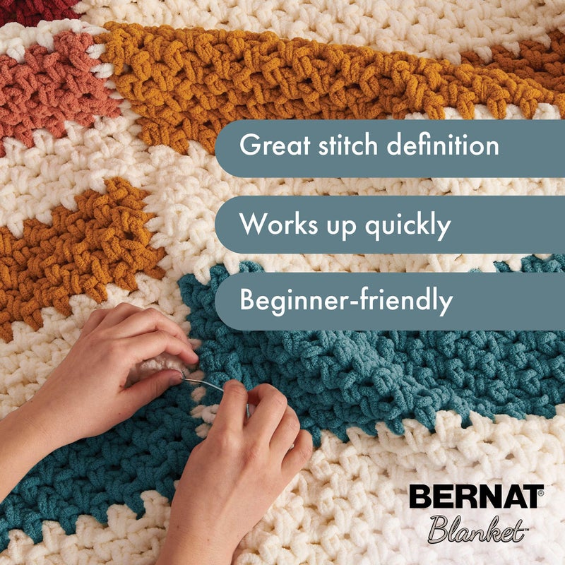 Bernat Blanket BB DEEP SEA Yarn - 2 Pack of 300g/10.5 oz - 100% Polyester - #6 Super Bulky - 220 Yards - Knitting/Crochet - Image 2