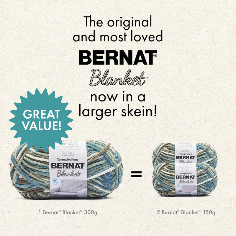 Bernat Blanket BB DEEP SEA Yarn - 2 Pack of 300g/10.5 oz - 100% Polyester - #6 Super Bulky - 220 Yards - Knitting/Crochet - Image 4