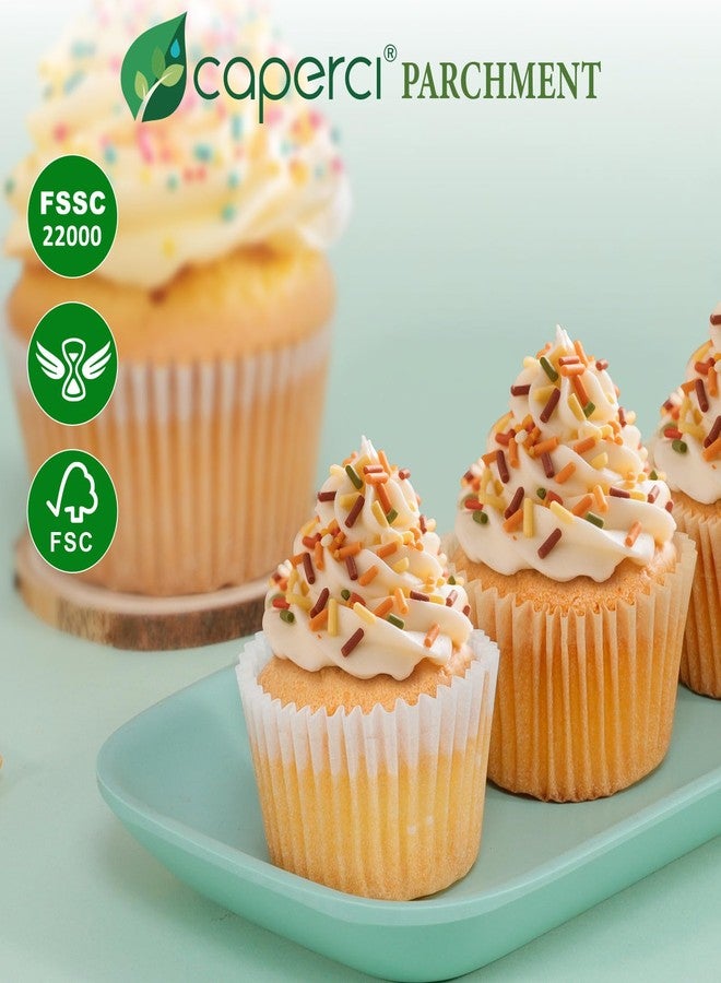 Caperci Parchment 400pcs Mini Cupcake Liners for Baking - White Paper Muffin Liners for Mini Muffin Pan, Balanced Non-Stick/Excellent Grease-proof, No Smell, Food Grade (White) - Image 2
