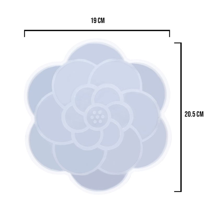 Artool NOLAAI ARTOOL Sunflower Shape Mandala Coaster Resin Mold Creative DIY Sunflower Art and Craft MakingSilicone Tray Epoxy Resin Flower Frame Mould 19x20 cm Set of 1 - Image 2