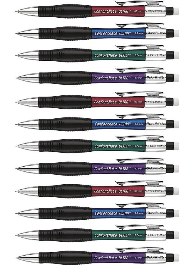 Paper Mate Comfort Mate Ultra Mechanical Pencils, 0.7mm, HB #2, Assorted Colors, 12 Count - Image 2