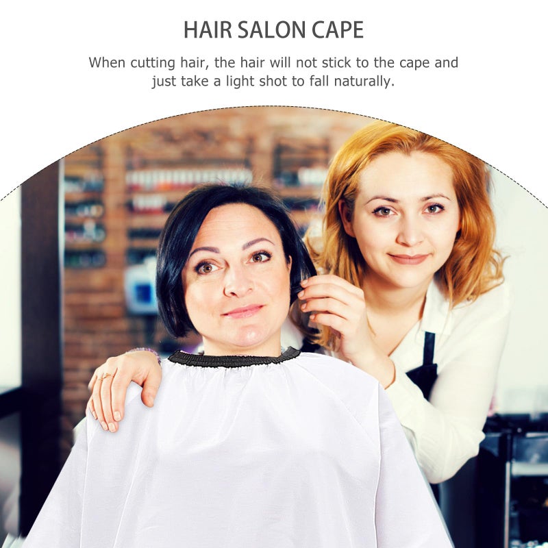 Waterproof Hair Cutting Cape With Sleeves For Adults Professional Salon Smock White - Image 4