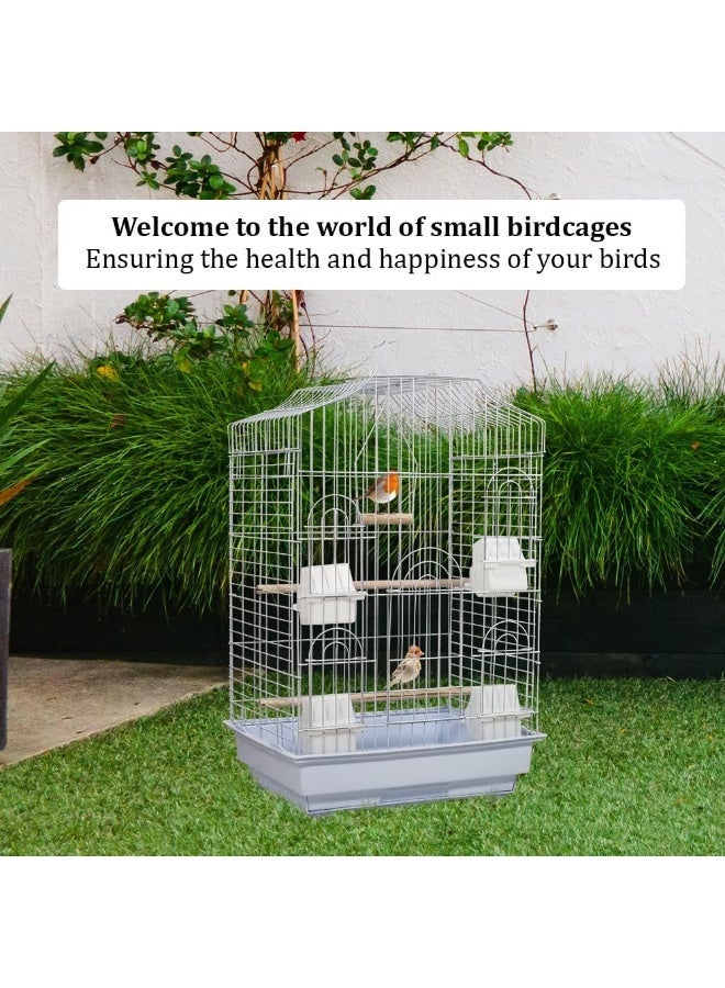 أن ان سي بيتس قفص طيور للبادجي وطيور الحب والكوكاتيل والكونيور مع أوعية تغذية ومجثمات وصينية منزلقة، سهل التجميع، مناسب للاستخدام الداخلي أو الخارجي 79 سم (أبيض) - Image 1