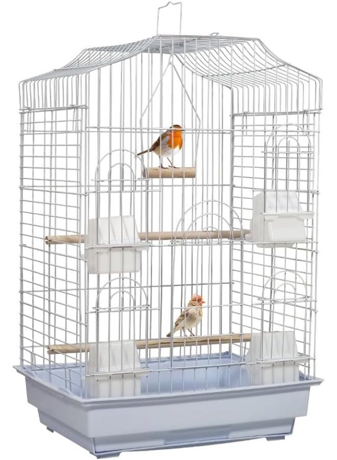 أن ان سي بيتس قفص طيور للبادجي وطيور الحب والكوكاتيل والكونيور مع أوعية تغذية ومجثمات وصينية منزلقة، سهل التجميع، مناسب للاستخدام الداخلي أو الخارجي 79 سم (أبيض) - Image 3