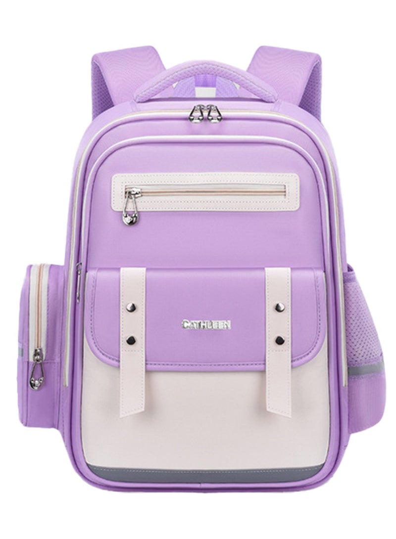 SKY VIEW Kids Backpack Girls And Boys Lightweight Elementary Schoolbag Cute Large Capacity School Laptop Bookbags For Teens Students With Capybara Doll Pendant And Brooch(Purple Large Size)