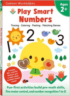 Play Smart Numbers Age 2+: Preschool Activity Workbook with Stickers for Toddler Ages 2, 3, 4: Learn Pre-Math Skills: Numbers, Counting, Tracing, Coloring, Shapes, and More (Full Color Pages)  - Image 1