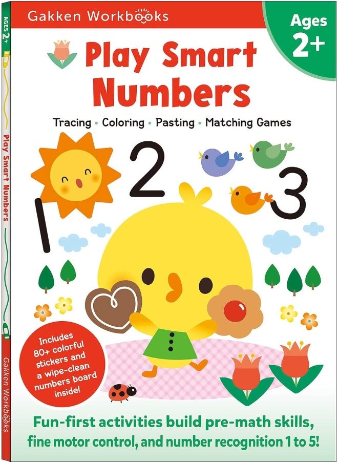 null - Play Smart Numbers Age 2+: Preschool Activity Workbook with Stickers for Toddler Ages 2, 3, 4: Learn Pre-Math Skills: Numbers, Counting, Tracing, Coloring, Shapes, and More (Full Color Pages) - Image 1