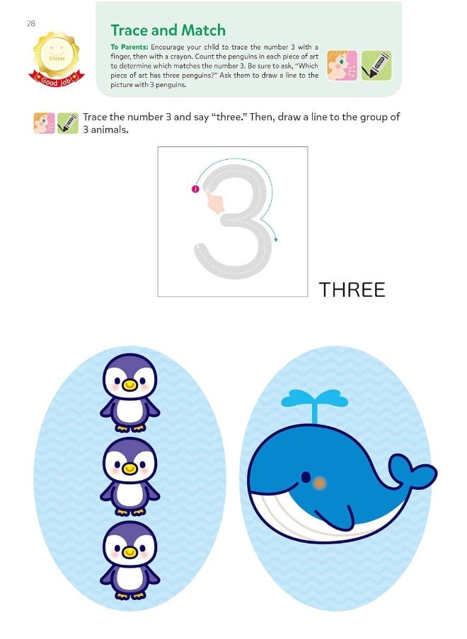 null - Play Smart Numbers Age 2+: Preschool Activity Workbook with Stickers for Toddler Ages 2, 3, 4: Learn Pre-Math Skills: Numbers, Counting, Tracing, Coloring, Shapes, and More (Full Color Pages) - Image 1